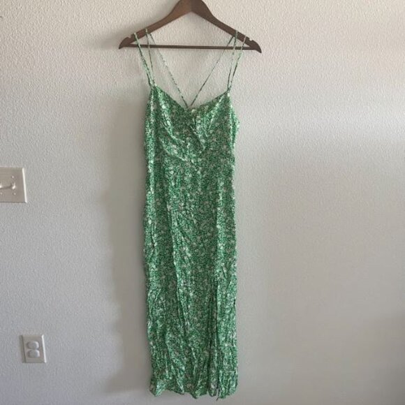 NWT Dex Green & Pink Floral Midi Sundress - Picture 2 of 6